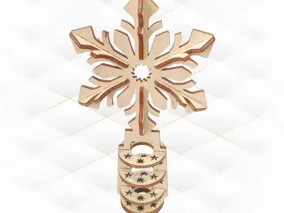 Christmas Tree Topper laser cut design 3D print model