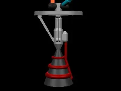 Chemical rocket engine Free low-poly 3D model