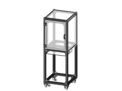 Aluminum Enclosed Workstation WL56 3D model