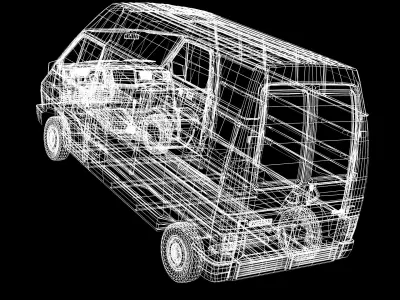 Renault Trafic I T1300 L2H2 Low-poly 3D model