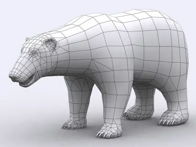 3DRT - Polar Bear Low-poly 3D model
