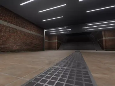 Tunnel empty subway station - subway 3D model