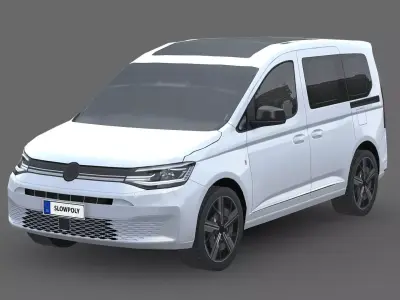Volkswagen Caddy 2021 Low-poly 3D model