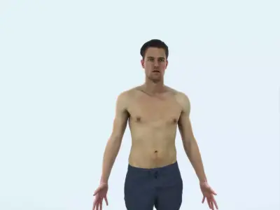 Virtue J Beach Animated Rigged Sports Man Low-poly 3D model