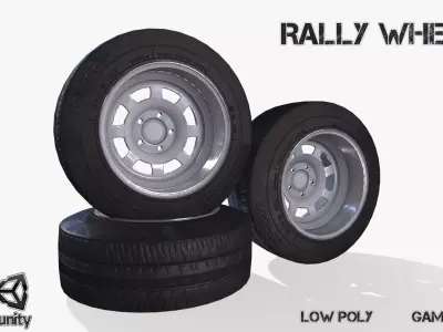 Rally wheel FS - 228 Low-poly 3D model