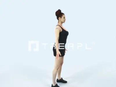 Yearn 01B Animated Rigged Sports Woman Low-poly 3D model