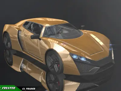 Lowpoly Bugatti Chiron Racing Car 3D Model Low-poly 3D model