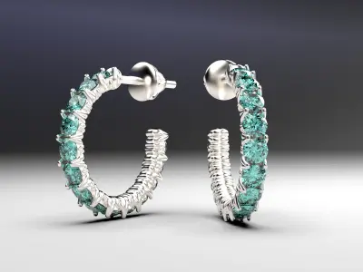 Eternity earrings plus 3 stud lock types 3D print model