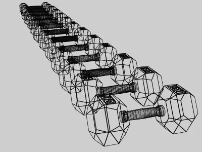 Dumbbell Set Low-poly 3D model