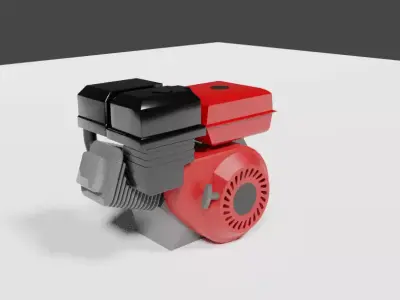 Low Poly Engine bike pump Low-poly 3D model