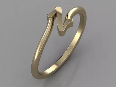  Alphabet Ring  Z 3D print model