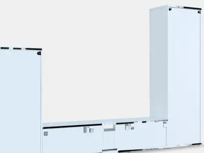 BESTA TV storage combination-glass doors 3 3D model