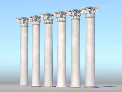Corinthian column 2 Low-poly 3D model