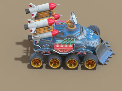 Missile system unit for RTS game 3D model
