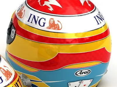 Helmet F1 2009 Fernando Alonso 3D model