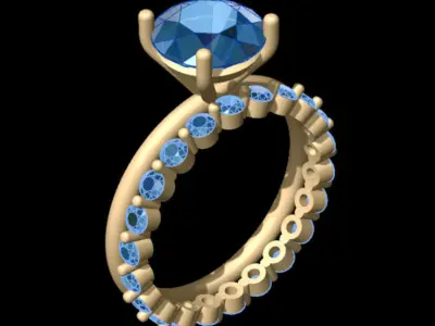 Infinity Ring and Solitaire 3D print model
