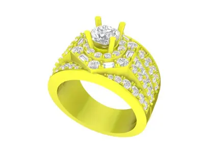 A7576 Luxury Korean Style Diamond Men Ring 3D Model 3D print model