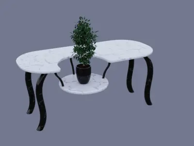 Table Low-poly 3D model 9