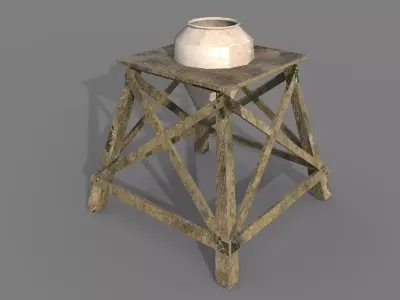 High stool With PBR texture and Low-poly 3D model