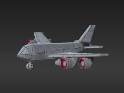 Low-Poly Airplane Free low-poly 3D model
