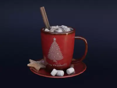 Cup Chocolate Low-poly 3D model