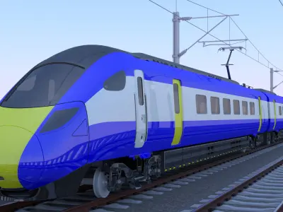 Viaduct with Hitachi Azuma train 3D model