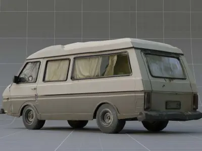 Gray car  Low-poly 3D model