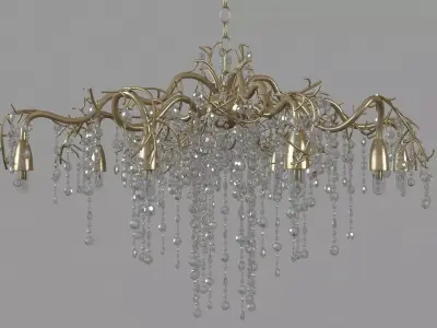 Possini Euro Branches 31 inch Wide Silver Champagne Chandelier 3D model