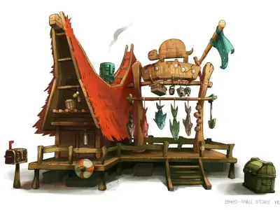 polygon hut Low-poly 3D model