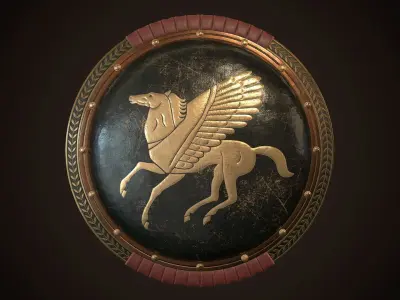 Hoplite Shield Pegasus  Low-poly 3D model
