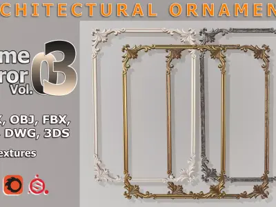 Frame Mirror Ornamental Elegant Classic Vol 03 3D model