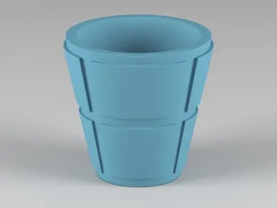 miniature flower pot 03 3D print model