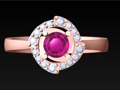 Diamond Ring - Womens Rings - N762857 3D print model