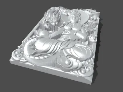 Guanyin and dragon 3D model