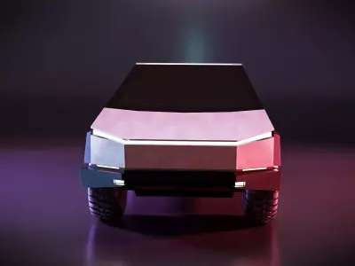 Tesla Low Poly Cybertruck Materialized Model Low-poly 3D model