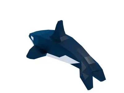Killer whale template papercraft 3D model Low-poly 3D model