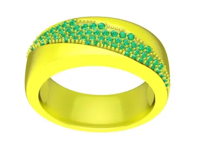 luxury korean diamond women band ring 4504 3D print model