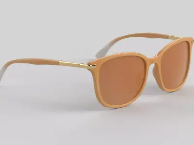 Thin Eyewear Glasses Low-poly 3D model