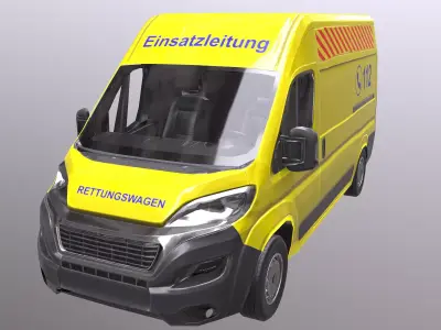 Rettungswagen German Ambulance Low Poly Low-poly 3D model