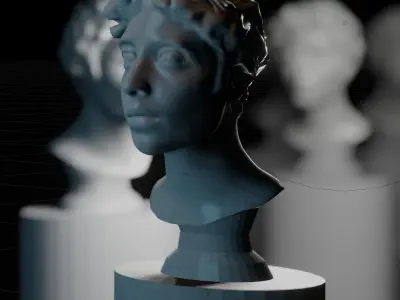 Sculpture bust statue roman ancient head 3D model