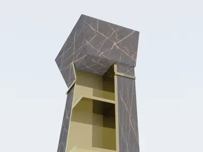 lavabo marble box with gold details 3D model