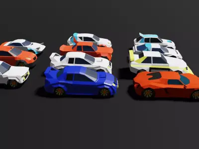 Low Poly 3D Car Models ready to race Low-poly 3D model