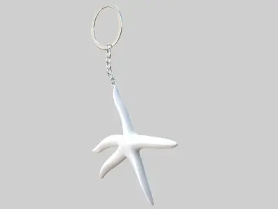 starfish keychain white 3D model