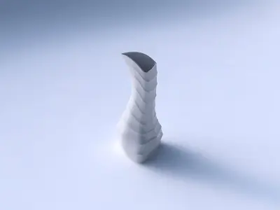 Vase puffy bent triangle with small horizontal sections 3D print model