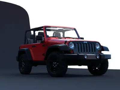Detailed jeep 3D model