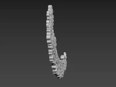 Oak branch relief 3D model