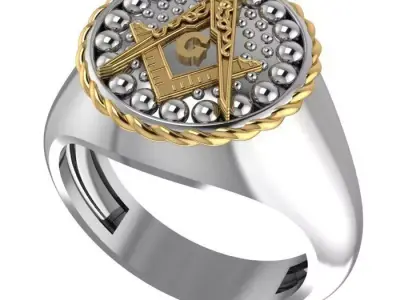 Masonic ring- 85 3D print model