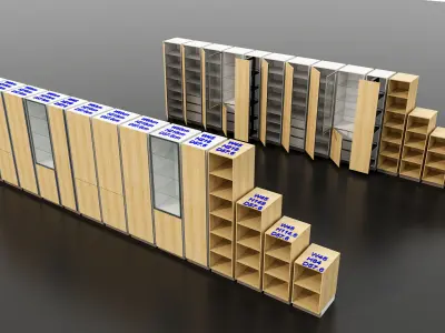 Kitchens and closets library of dynamic blocks Kitchen cabinet Low-poly 3D model