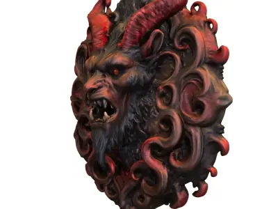 Demon Skulls Collection  Gothic Horror Low-poly 3D model