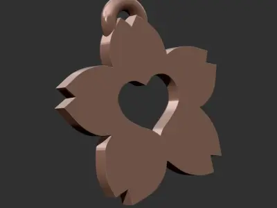 flower keychain Free 3D print model